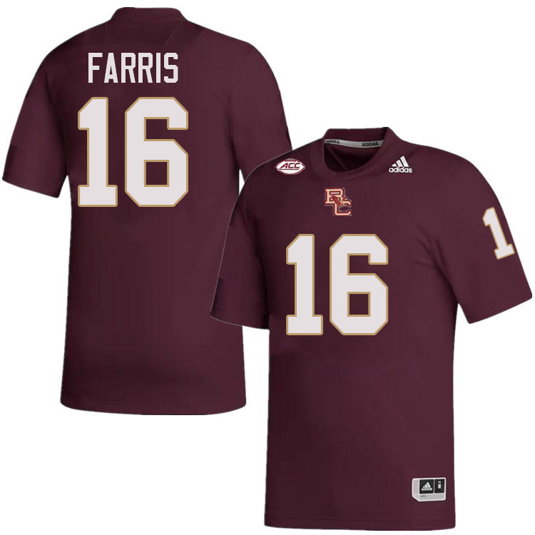 Isaiah Farris Jersey,#16 Isaiah Farris Boston College Eagles Football Jersey,Uniforms-Maroon